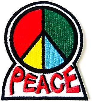 סמל שלט השלום היפי רטרו רטרו וינטג 'לוגו אופנוען רקום אפליקציה תפור ברזל על תיקון לתיקי כובע שקיות ג'ינס תלבושת תרמילי תרמילים