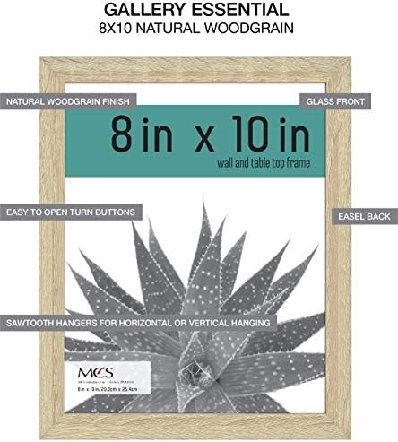 מסגרת חיונית של גלריית MCS, עץ טבעי טבעי, 8 x 10 אינץ ', 12 PK