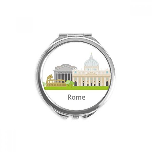איטליה רומא נוף לאומי ציון דרך יד קומפקטי מראה עגול נייד כיס זכוכית