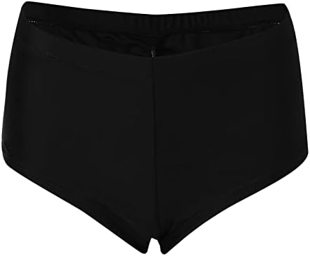 מכנסי שחייה קצרים לנשים מותניים גבוהים מהירה מהירה במכנסיים קצרים בצבע אחיד יבש.