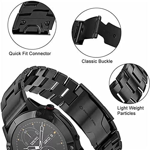 DASEB 22 26 ממ צמיד רצועת שעון סגסוגת עבור Garmin 5 5x Plus 6 6x Pro 3HR 945 Sport מהיר שחרור מהיר אביזר שעון חכם