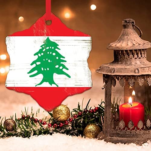 לבנון לאומי דגל חג המולד קישוטי לבנון חג המולד קרמיקה קישוט חג המולד עץ דקור עיר מזכרות מתנת חג המולד דקור חג המולד קישוטי חג המולד מתנה לתינוק ילדים