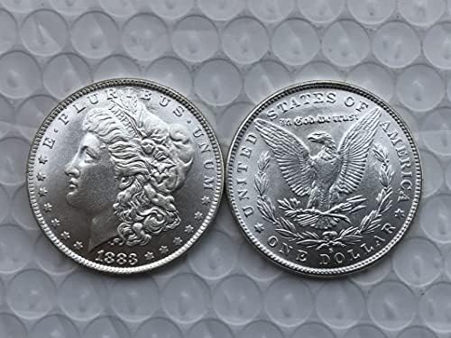 גרסת 1883 של מטבע המורגן האמריקני סילבר דולר פליז פליז מכסף מלא יד עתיק מטבעות זיכרון זרות