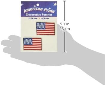 טלאים דקורטיביים של Thermoweb Gride-דגלים אמריקאים קטנים 2/PKG