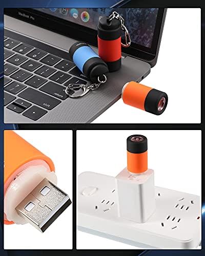 12 חתיכות מיני פנס מחזיק מפתחות, לפיד USB נטען פנס LED צבעוני מנורת מחזיק מפתחות גבוהה המונע על ידי Multicice