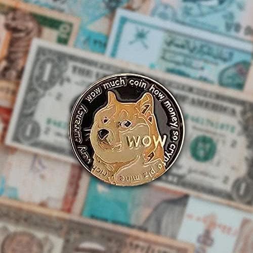 אתגר מטבע קריאייטיב Dogecoin מזכרות מטבעות מצופה זהב מתנה פיזית מצוינת שניתן לאסוף אוסף מטבע אמנות כלבים זהב