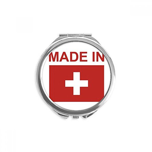 תוצרת שוויץ מדינה אהבה קומפקטי ביד מראה עגול נייד בכיס זכוכית