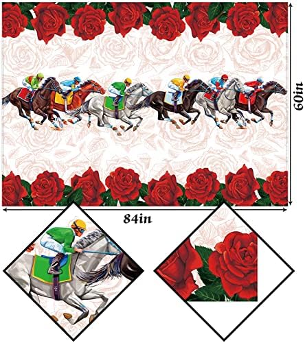 קנטקי דרבי מפת שולחן לרוץ עבור את ורדים סוס מירוץ נושאים מסיבת קישוטי הרוכב מטבח אוכל חדר שולחן כיסוי-60, שם 84 אינץ