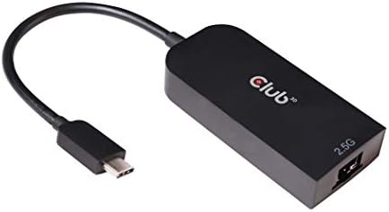 Club 3D USB 3.2 מתאם מסוג C עד 2.5 Gigabit Ethernet St./BU. CAC-1520 שחור