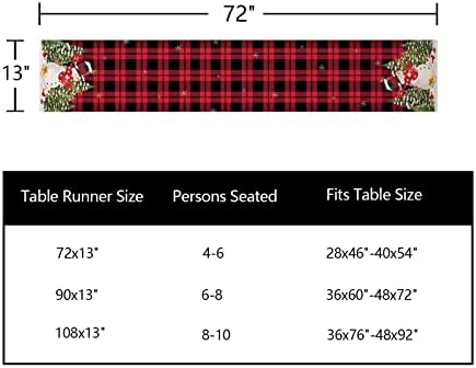 מדלין רו חג המולד שולחן רץ שלג אדום שולחן רץ חורף חג שולחן רץ חג המולד נושא מטבח אוכל קישוט לבית מסיבת יומי ארוחת ערב
