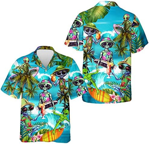 מתנות משפחתיות פטריות פטריות חולצות הוואי לגברים - חולצת פטריות, חולצות פטריות לגברים, כפתור פס פטריות למטה