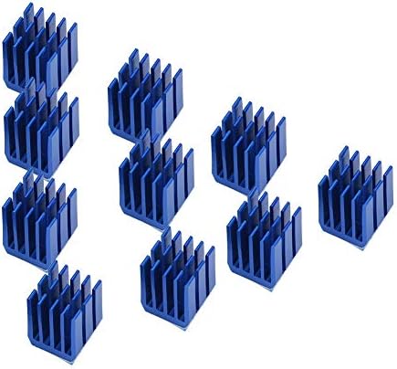 Naroote 10 יחידות אלומיניום כחול, נהג קירור קירור סנפירים מחשב קדמי צעד צעד צעד מנוע מחבר שמע למדפסת תלת מימד