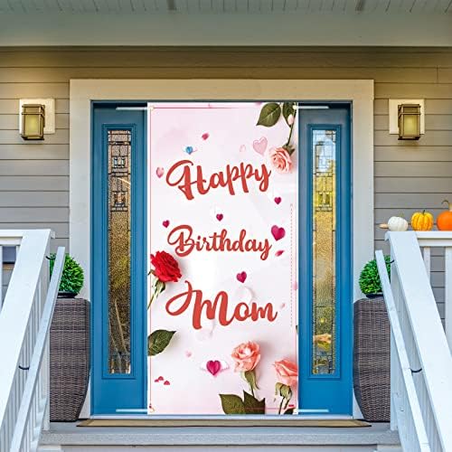 Labakita יום הולדת שמח באנר דלת אמא, קישוטים ליום הולדת של אמא/נשים, כרזת דלת יום הולדת לנשים, תפאורות ליום הולדת שמח לנשים