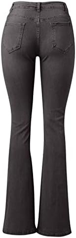 מיאשוי ז 'אן מכנסיים לנשים גבוה נשים של אופנה מוצק צבע ז' אן צפצף התלקח לשטוף רצפת ירך הרמת דק ג ' ינס גודל