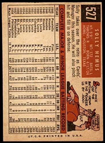 1959 Topps 527 Solly Hemus St. Louis Cardinals Ex/MT קרדינלים