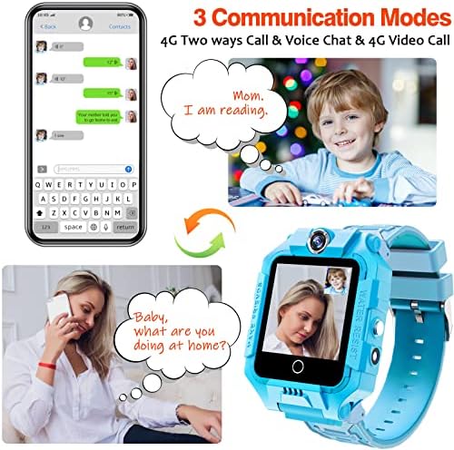 CJC Kids שעונים חכמים לבנים בנות בגילאי 3-15, שעון טלפון עם גשש GPS SOS 3-כיווני שיחה צ'אט קול, צעצועים חינוכיים חכמים חכמים W SIM SLOT 1.4 מסך מגע, מתנת חג המולד למשך 3-15 שנים פעוט