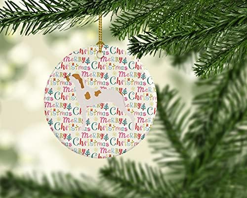 אוצרות קרוליין WDK1989CO1 ARIEGE POINTER קישוט קרמיקה לחג המולד שמח, רב צבעוני, קישוטים לעץ חג המולד, קישוט תלוי לחג המולד, חג, מסיבה, מתנה,