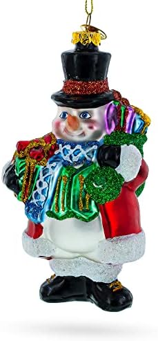 איש שלג בקישוט חג המולד של כובע שחור כובע 5.5 אינץ '