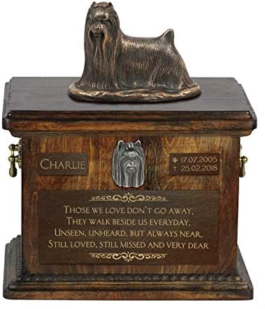 יורקשייר טרייר 2, כד עבור כלב אפר זיכרון עם פסל, לחיות מחמד של שם וציטוט-ארטדוג אישית