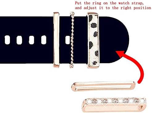 Tomcrazy 4PCs/Set Watch Band Charms תואמים לסדרת Apple Watch 8 7 6 5 4 Ultra se iwatch 49 ממ 45 ממ 41 ממ לולאות רצועה, וינטג