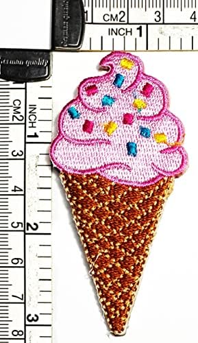 קליינפלוס 3 יחידות. טעים גלידת קריקטורה אופנה תיקון ורוד גלידת מדבקת קרפט תיקוני אפליקציה עשה זאת בעצמך רקום לתפור ברזל על תיקון סמל בגדי תלבושות אבזר תפירה