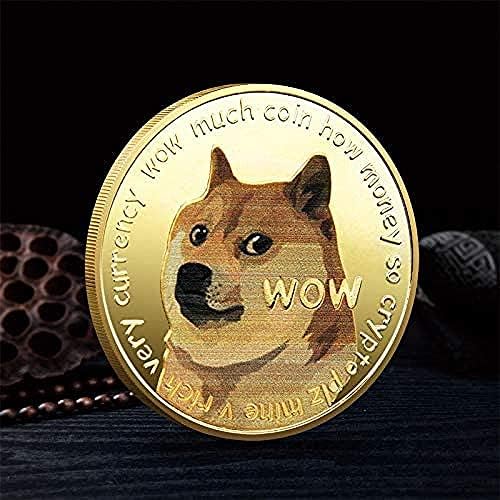1 pcs זהב כלב כלב מטבע זיכרון מטבע מצופה זהב מצופה מטבע מצופה מטבע מוגבל במהדורה מוגבלת עם מקרה מגן