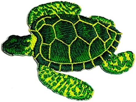 קליינפלוס 2 יחידות. ירוק צב צב לתפור ברזל על טלאים רקומים קריקטורה טבע של יפה ים צב מדבקת מלאכת פרויקטים אבזר תפירה עשה זאת בעצמך סמל בגדי תלבושות