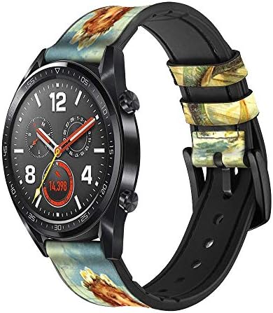 CA0603 בתולת ים קטנה ציור עור וסיליקון רצועת רצועת שעונים חכמה לשעון WRISTWatch Smartwatch גודל שעון חכם