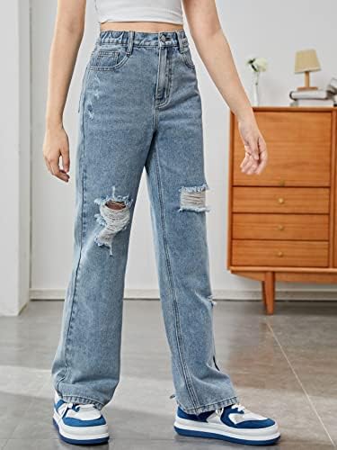 גבוהה מותן ישר רגל כפתור ג 'ינס מזדמן כיס ג' ינס מכנסיים