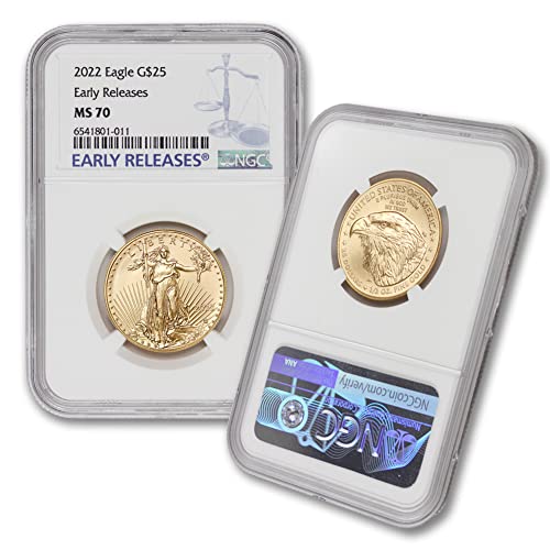 2022 סט של נשרים אמריקאים זהב MS-70 מאת Mint State Gold 5 $ 10 $ 25 $ 50 $ ms70 NGC