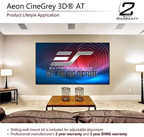 מסכי עילית AEON סדרת 3D Cinegrey 3D אקוסטית אקוסטית, 110 אינץ '16: 9, מסך שקוף תקין אור הסביבה דוחה מסך מסגרת קבוע של מסגרת הקרנה בחינם, AR110H-ATD3