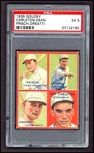 1935 Goudey 4-in-1 Frankie Frisch/Dizzy Dean/Ernie Orsatti/Tex Carleton St. Louis Cardinals PSA PSA 5.00 Cardinals