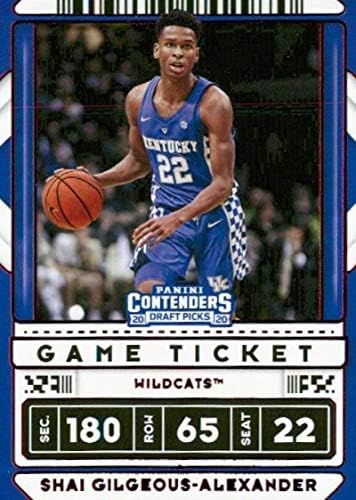 2020-21 מתמודדים של פאניני בוחרים דראפט וריאציה של כרטיסי משחק אדום 39 SHAI Gilgeous-alexander Kentucky Wildcats כרטיס מסחר בכדורסל