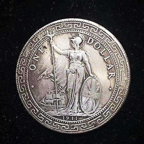 העתק מטבע הנצחה מטבע הונג קונג סחר בריטי-סיני סחר דולר אוספי נצחה אוסף קסם מטבע קסם 1911-3