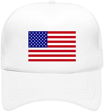 כובע דגל אמריקאי כובעי משאיות לגברים נשים כותנה קיץ מתכווננת כותנה נושמת רשת פטריוטית ארהב דגל כובעי בייסבול