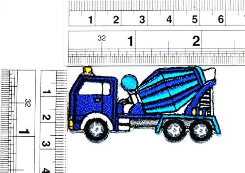 סט טלאים של אוממה של 3 מיני חפור מחפרון מעמיס טרקטור מטען משאית כבדה מזבלה בטון קריקטורה אפליקציה יישום מכוניות בנייה ברזל רקום על או תפור על בגדי מלאכה תיקון דקורטיבי