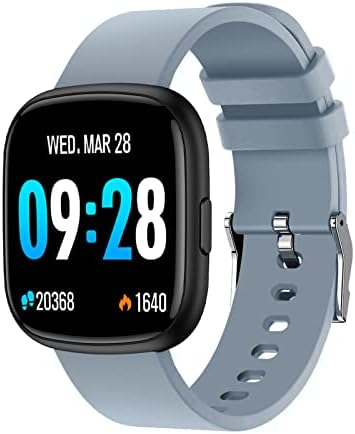 WoEdnx Smart Watch, 1.4'''- מלא מגע כושר כושר עם דופק, לחץ דם ומוניטור שינה, הודעת הודעות, שעון חכם לגברים נשים ספורט חכם עמיד למים עבור iOS אנדרואיד-גריי
