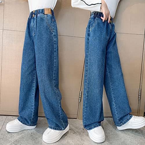 מילוקאדו ילדים בנות בבאגי ג ' ינס מזדמן רחב רגל גבוהה מותן ינס מכנסיים גודל 5-14 שנים