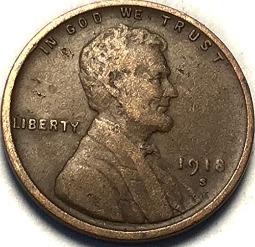 1918 S Lincoln Cent Cent Penny מוכר מאוד בסדר